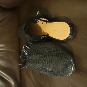 LINEA PAOLO SLIDES BLACK STRAW SIZE 12